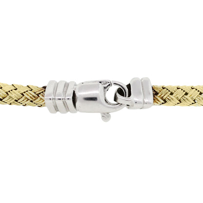 14k Two Tone Gold 0.50ctw Diamond Woven Bangle