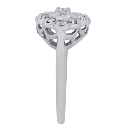 14k White Gold Vintage Style 0.50ctw Diamond Ring