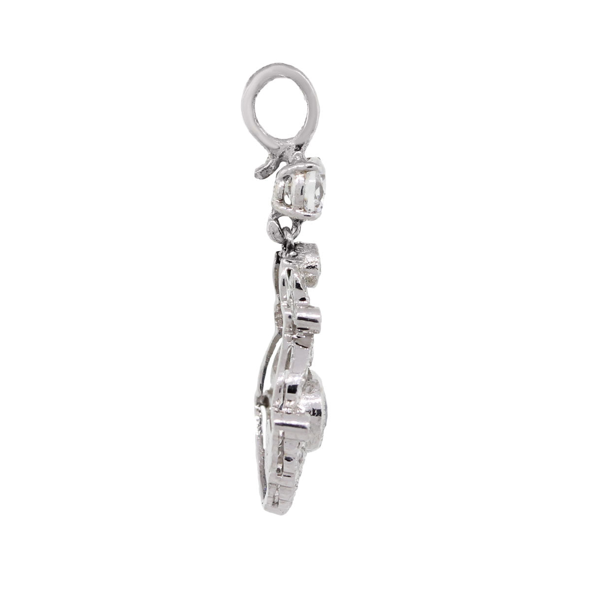 18k White Gold 0.26ctw Diamond and Sapphire Open Work Pendant