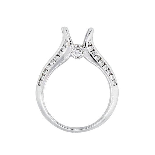 18k White Gold 2ctw Diamond Wide Ring Mounting