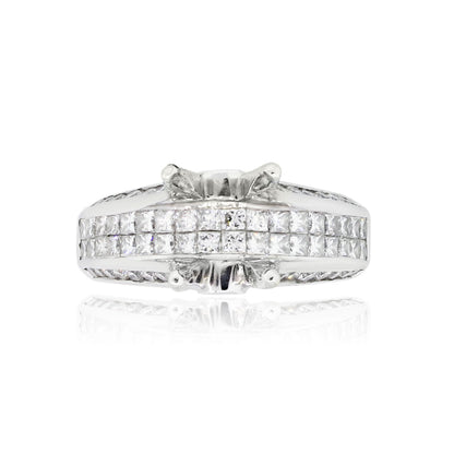 18k White Gold 2ctw Diamond Wide Ring Mounting