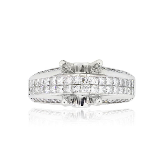18k White Gold 2ctw Diamond Wide Ring Mounting