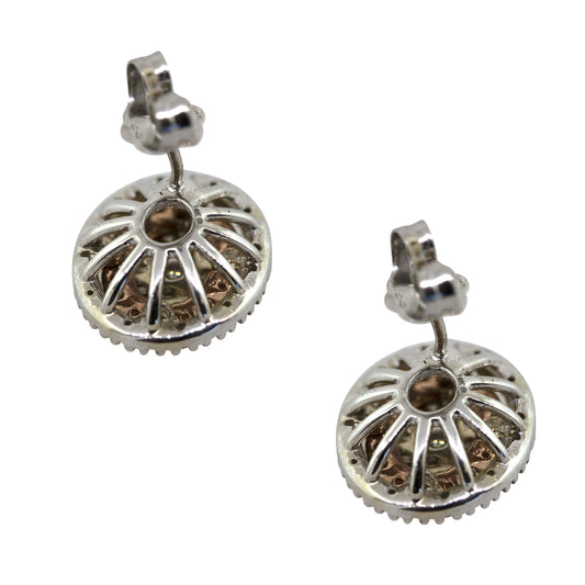 14k White and Rose Gold 0.5ctw Diamond Stud Earrings