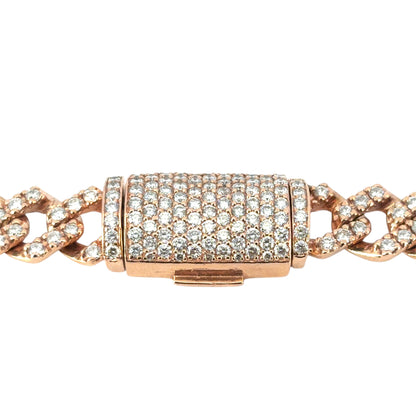 14k Two Tone 13.03ctw Diamond Pave Cuban Chain Necklace