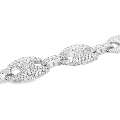 18k White Gold 16.05ctw Gucci Link Diamond Bracelet