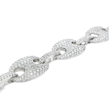 18k White Gold 16.05ctw Gucci Link Diamond Bracelet