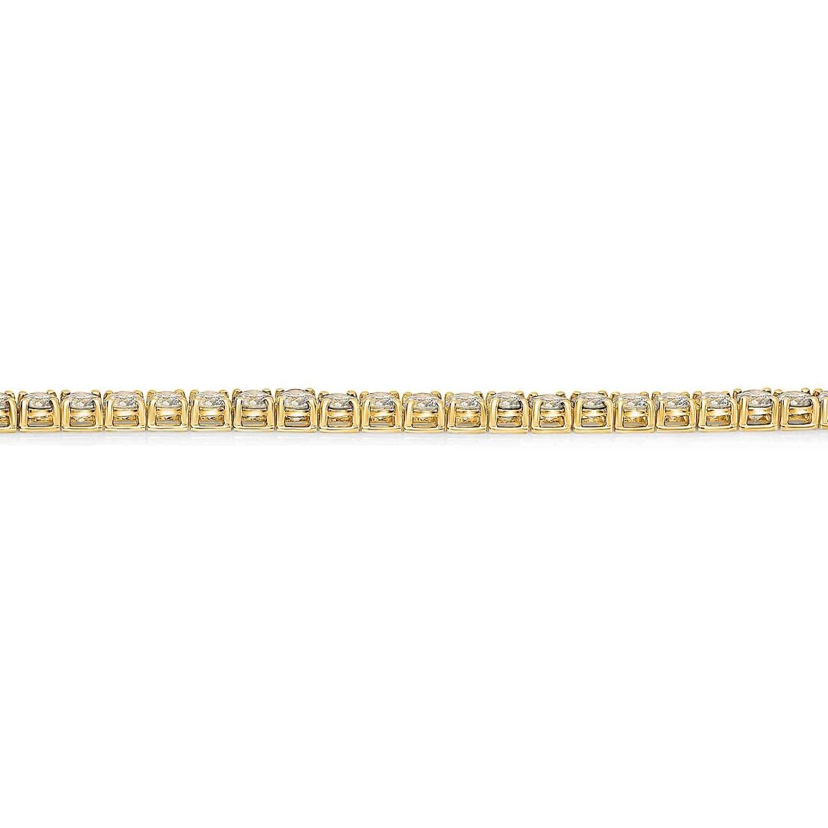 Yellow Gold Round Diamond Bracelet — view 3