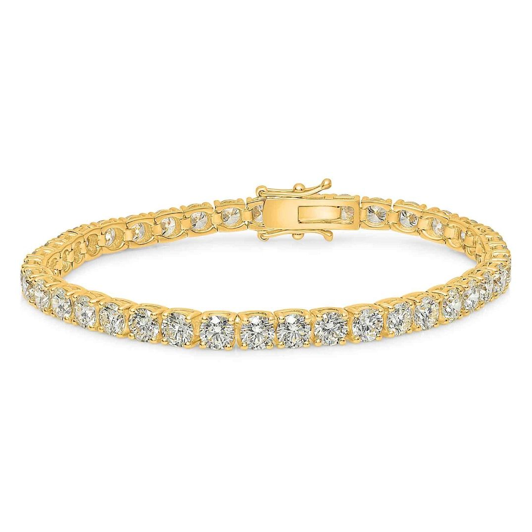 Yellow Gold Round Diamond Bracelet — view 1