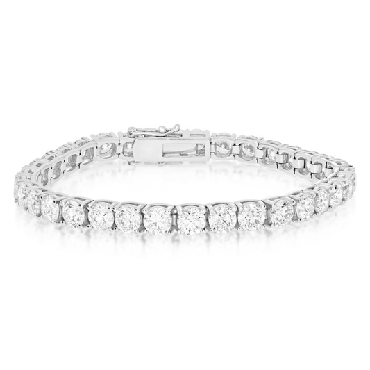 19.02 Round White Diamond Tennis Bracelet — view 1