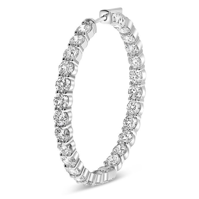 Round Diamond Earring — view 2