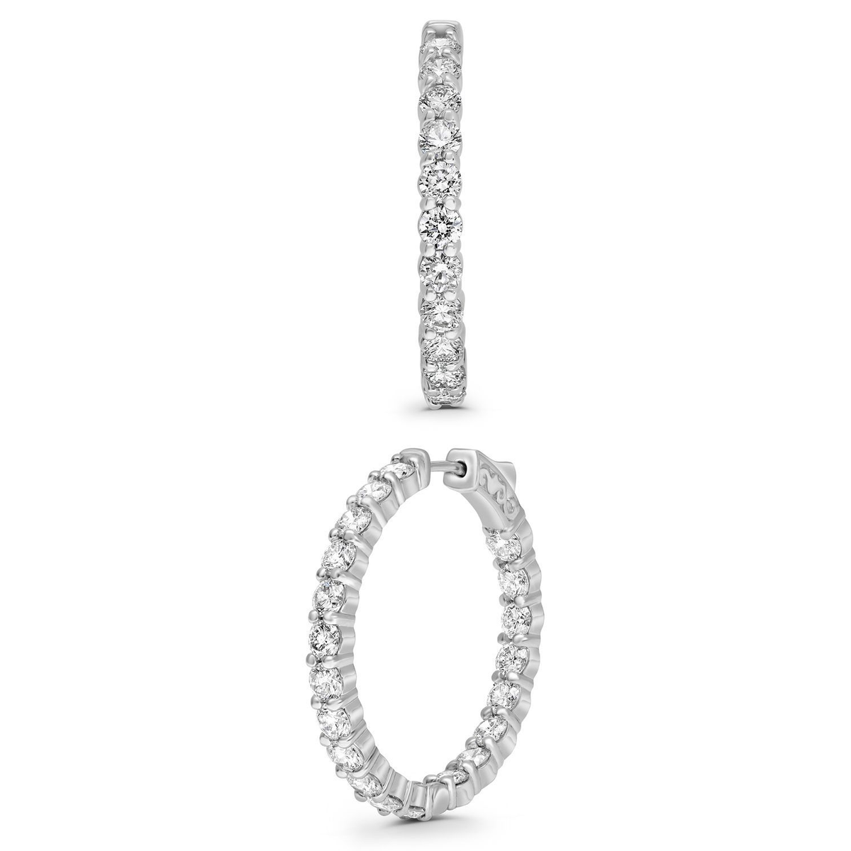 Round Diamond Earring — view 1
