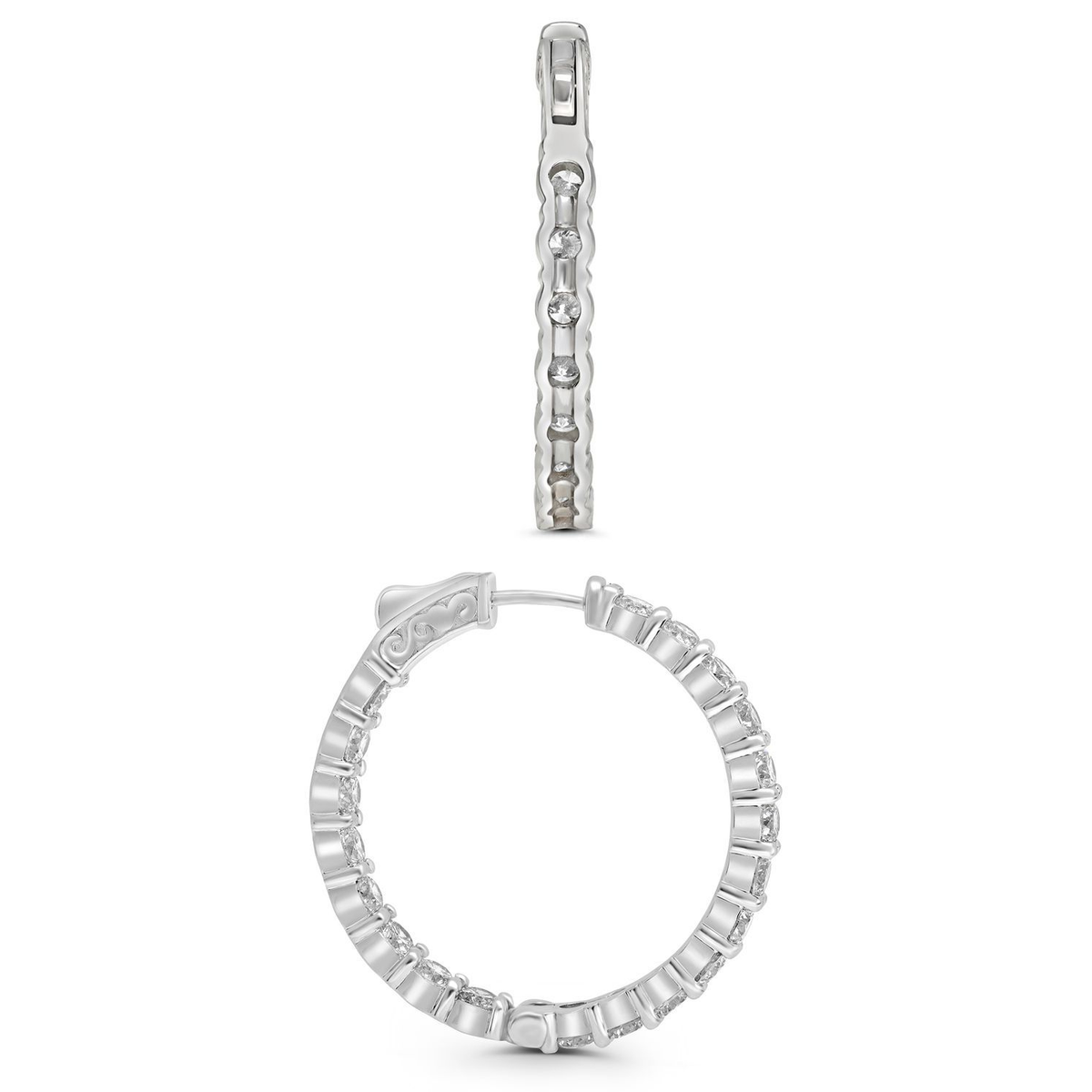 Round Diamond Earring — view 2