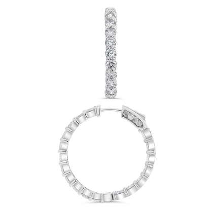 1 inch 6 Carat Diamond Hoop Earrings — view 1