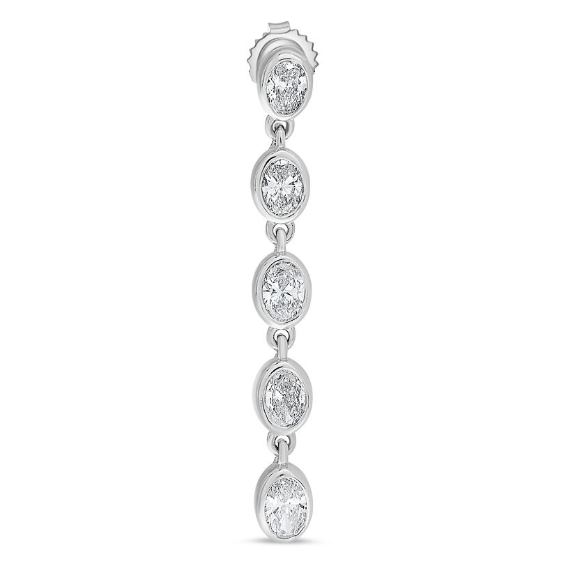 Multi Oval Diamond Drop Earrings — view 2