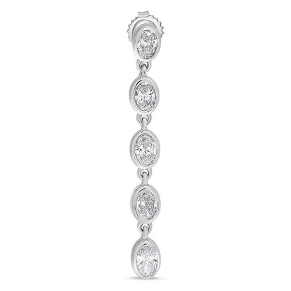 Multi Oval Diamond Drop Earrings — view 2