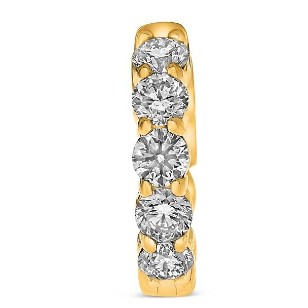 Yellow Gold Diamond Hoops — view 2