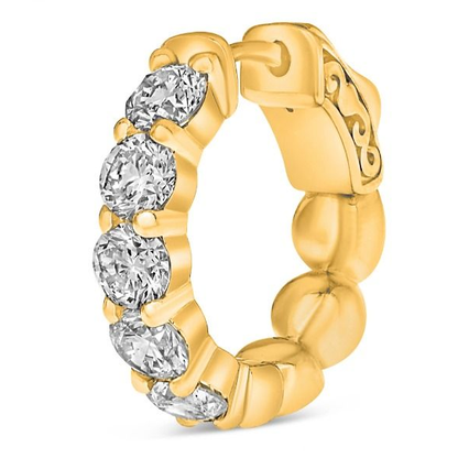 Yellow Gold Diamond Hoops — view 4