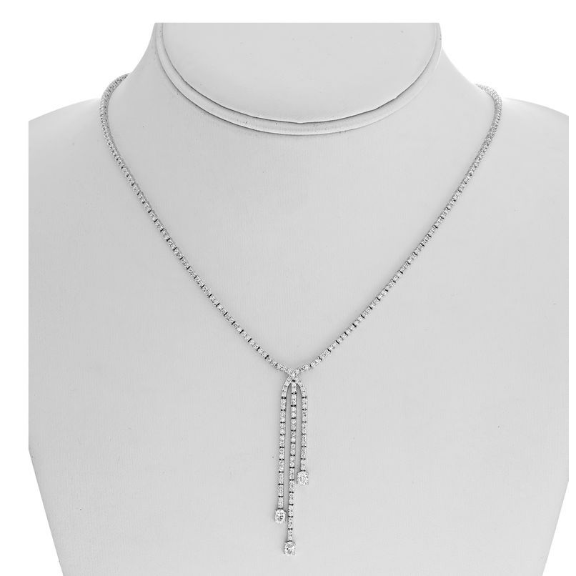 Oval Diamond Necklace — view 3