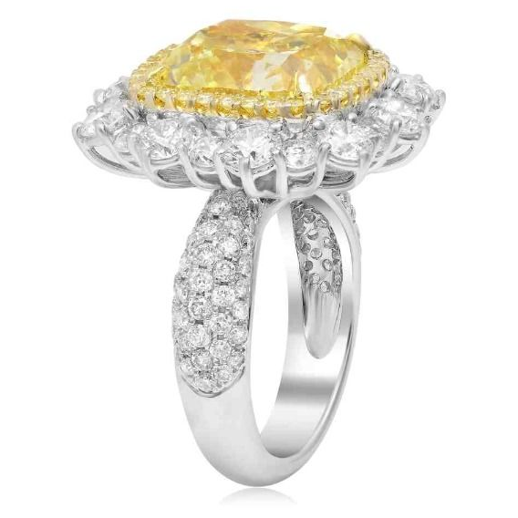 Cushion Cut Yellow Diamond Set — view 2