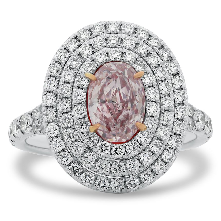 1.02 ct Fancy Light Pinkish Purple Diamond Ring — view 2