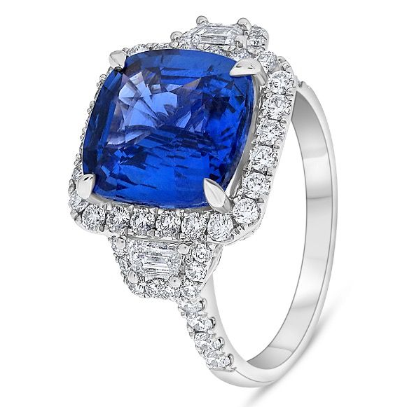6.25ct Sapphire Three Stone Ring — view 1