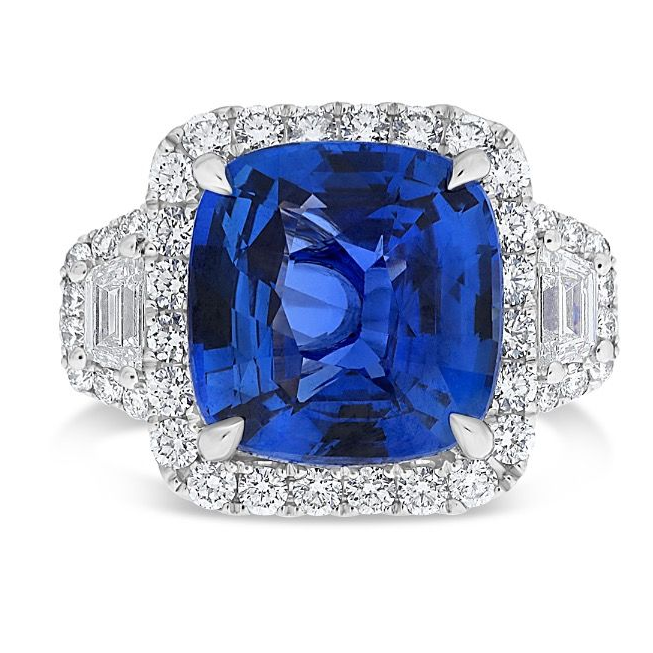 6.25ct Sapphire Three Stone Ring — view 2