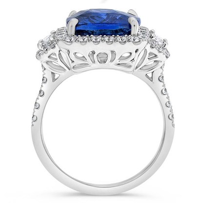 6.25ct Sapphire Three Stone Ring — view 3