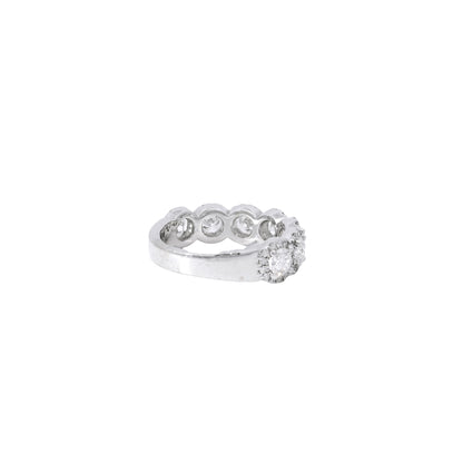 Henri Daussi 18k White Gold 1.15ctw Wedding Band Ring