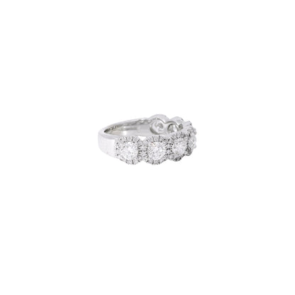 Henri Daussi 18k White Gold 1.15ctw Wedding Band Ring