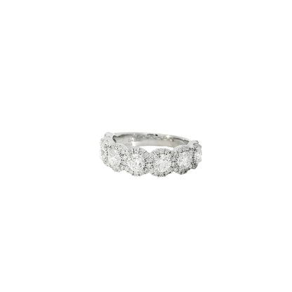 Henri Daussi 18k White Gold 1.15ctw Wedding Band Ring