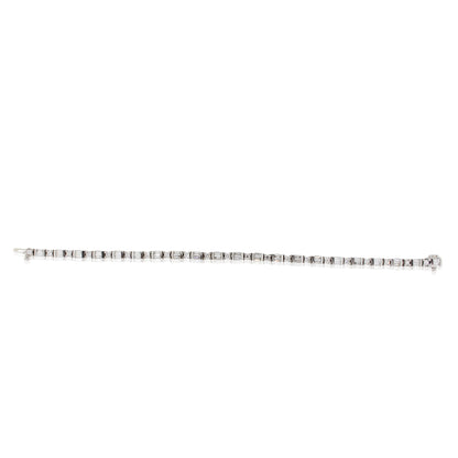 14k White Gold 4ctw Round Brilliant and Baguette Diamond Tennis Bracelet