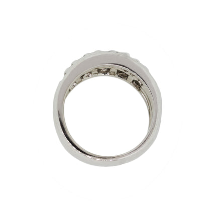 Platinum 1ctw Round Brilliant and Baguette Shape Diamond Band