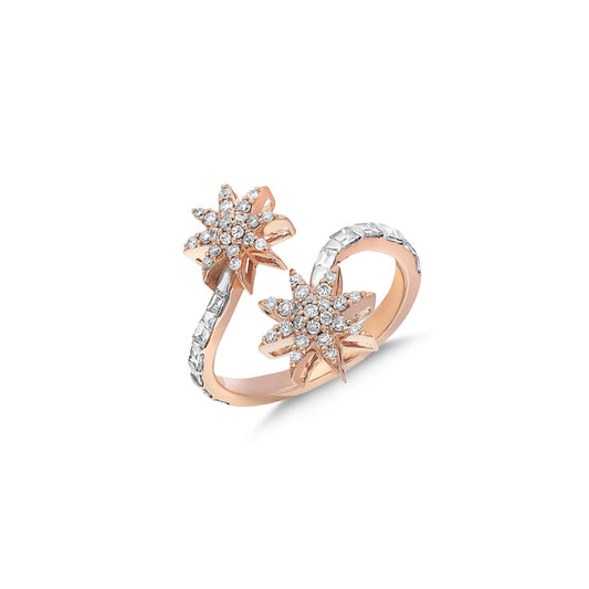 Bee Goddess Venus Star 18k Gold Diamond Ring