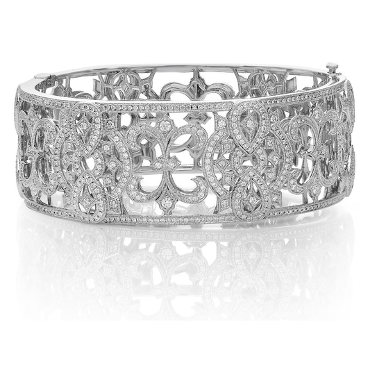 2.71ct Art Deco Diamond Bangle — view 1