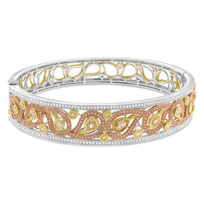 Pear Shape Fancy Yellow Bangle — view 1