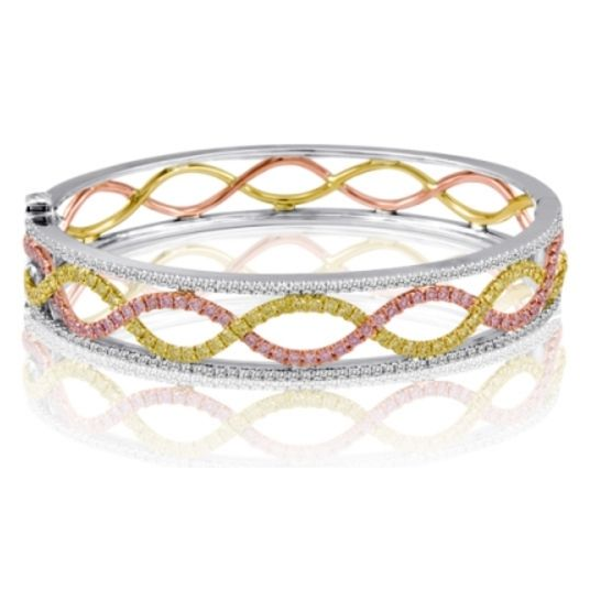 Overlapping Diamond Bangle — view 1