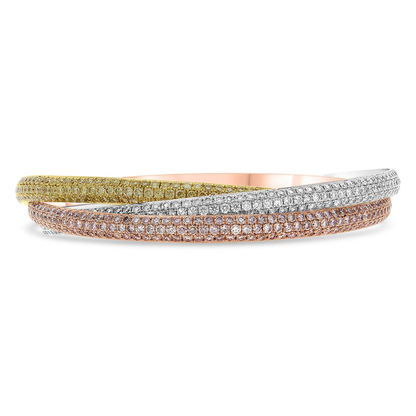 Interlocking Trio Diamond Pave Bangle — view 1