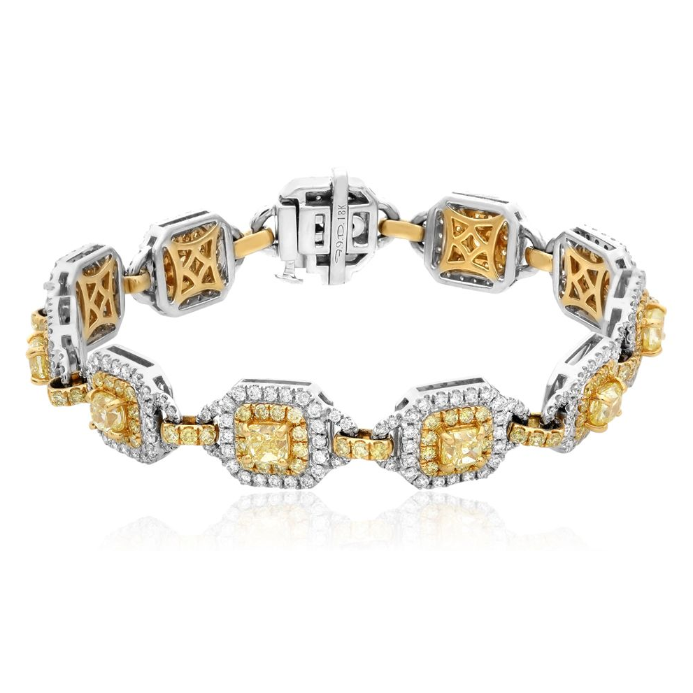 Two Tone Yellow Diamond Bracelet — view 1
