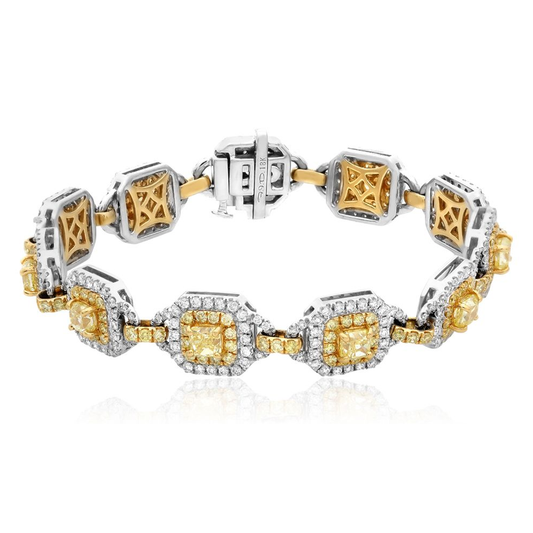 Two Tone Yellow Diamond Bracelet — view 1