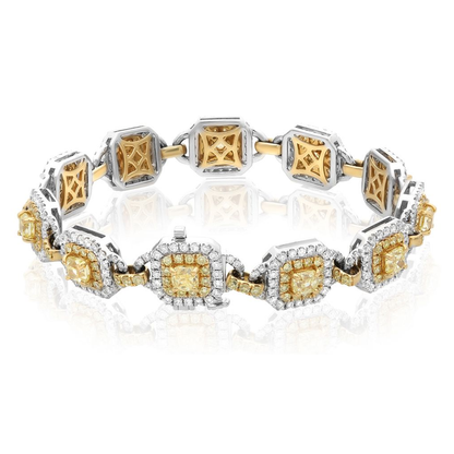 Two Tone Yellow Diamond Bracelet — view 2
