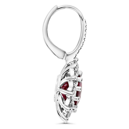 Round Ruby Earring — view 2