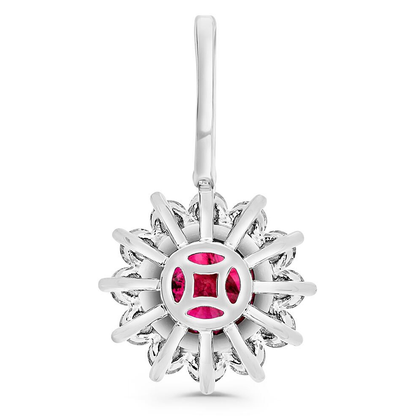 Round Ruby Earring — view 3