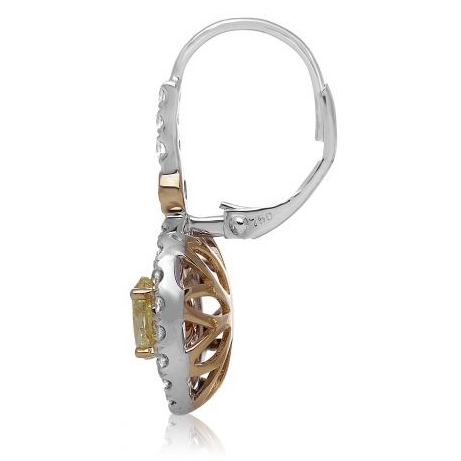 Oval Fancy Yellow Diamond Earring — view 1