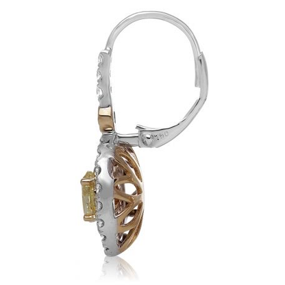 Oval Fancy Yellow Diamond Earring — view 1