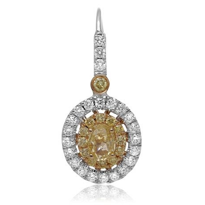 Oval Fancy Yellow Diamond Earring — view 2