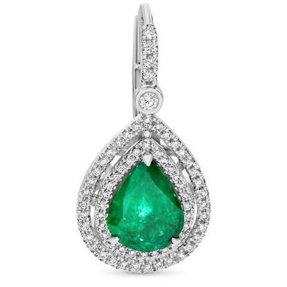 Pear Shape Emerald Earring — view 1