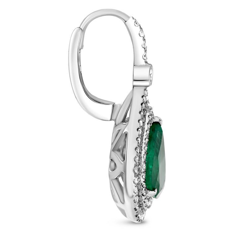 Pear Shape Emerald Earring — view 2