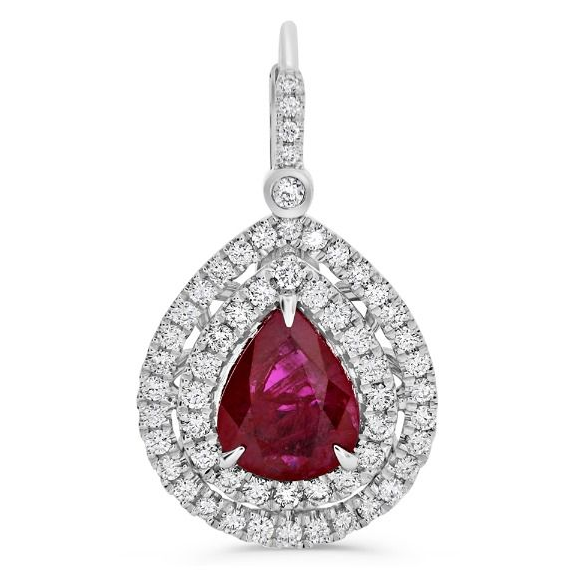 Pear Shape Ruby Earring — view 1