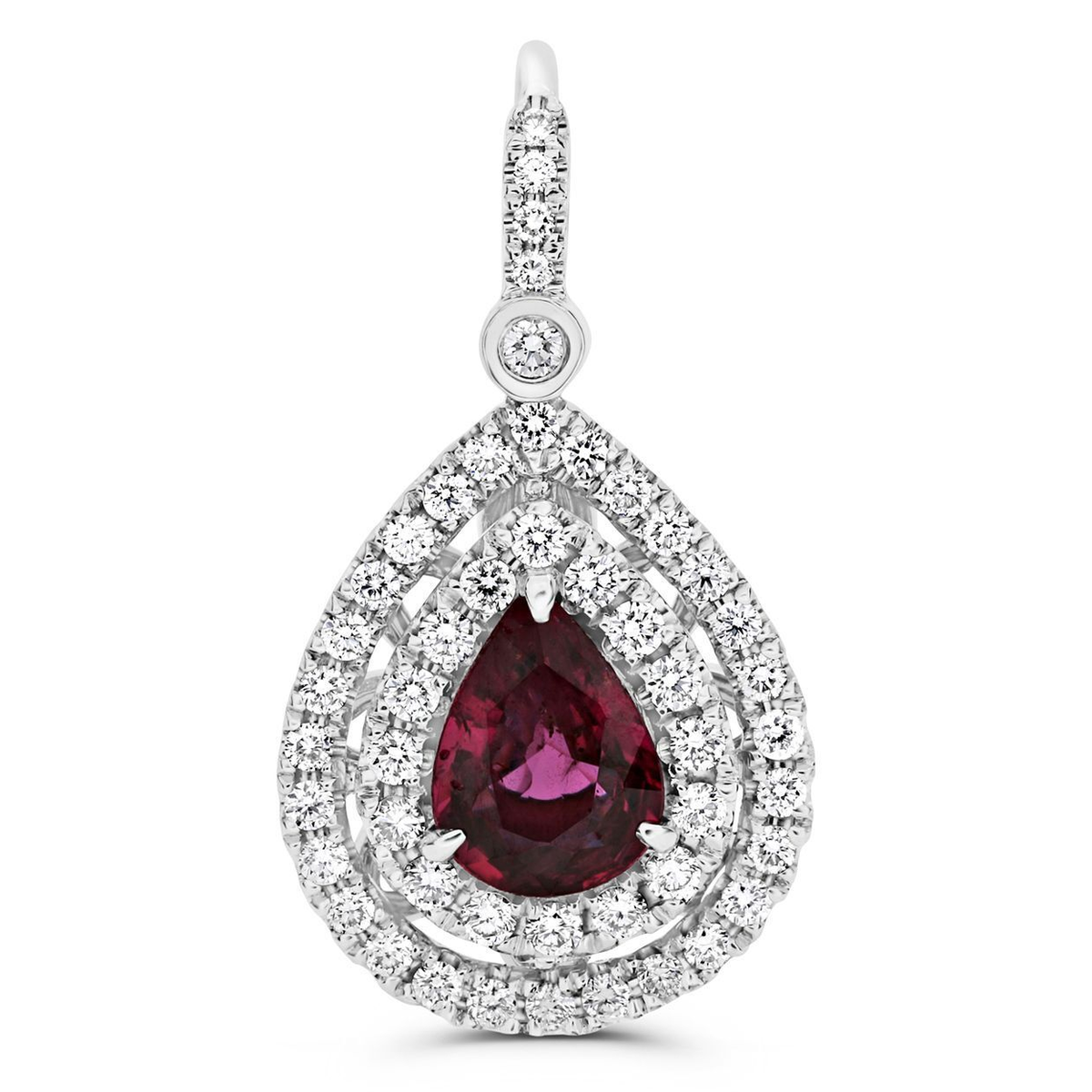 Pear Shape Ruby Earring — view 1