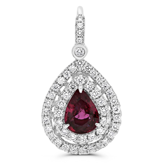 Pear Shape Ruby Earring — view 1